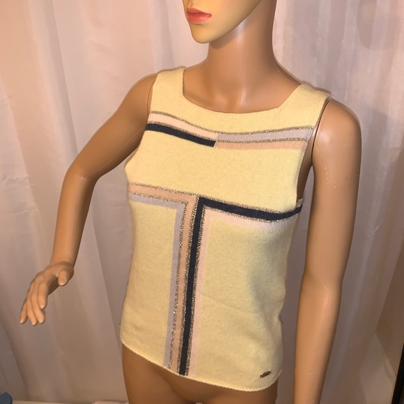 CHANEL Tops - CHANEL size 40 cashmere tank top CRUISE 2001